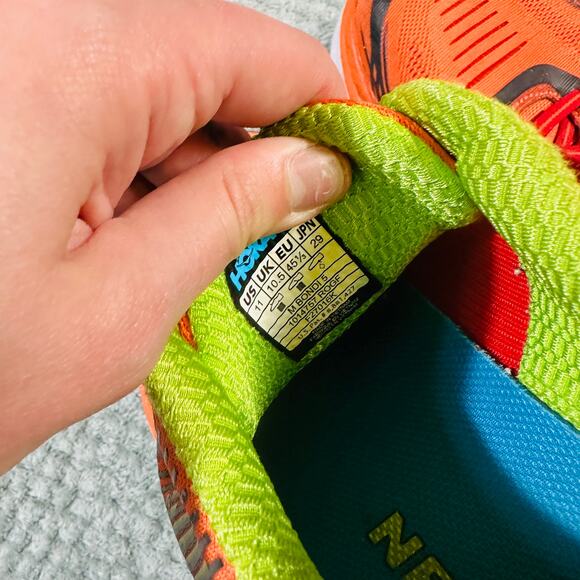 HOKA One One Mens Bondi 5 Orange/Green Sneakers Running Shoes 11 - Picture 8 of 9